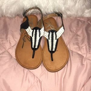 Black and White Sandals
